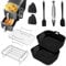 13 PCS Air Fryer Accessories for Ninja Double Stack XL 9.5L Air Fryer SL400UK, Silicone Air Fryer Liners, Air Fryer Baskets, Grilling Rack, Gloves, Oil Brush, Food Clip for Oven, Microwave