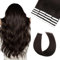 Vlasy Tape Extensions Echthaar 50cm Mini Tape in Extensions Echthaar Dunkelbraun Gerade Tape Haarverlängerungen Echte Menschliches Haar Natürliche Invisible Tape Hair Extensions 2# 16 Stück