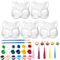 KITRDOOR 5 Stück DIY weiße Papiermaske Katze Gesicht Zellstoff blanko handbemalt Maske Persönlichkeit Design Maske für Tanz Party Festival Performance Cosplay Halloween Masken (5Stück Katze Maske)