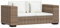 ULUYYUC Sofa Bed Sofas & Couches Schlafcouch Ecksofa - 2-Sitzer Sofa Echtes Rattan für Garten Lounge Terrasse Party