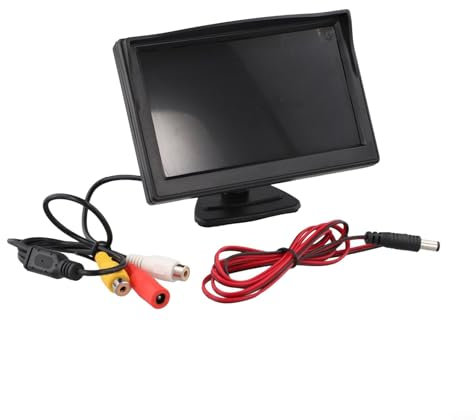 Zilimontt Monitor di retromarcia per auto AHD 1080P da 5 pollici con kit telecamera posteriore per parcheggio, telecamera posteriore impermeabile IP68 per furgoni, auto, camion