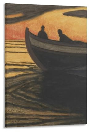 KOOHTAA Leon Spilliaert Kunstposter, Malerei, Leinwand, Wandkunstdrucke, Poster, Foto, Gemälde, Poster, Raumdekoration, 50 x 75 cm, Orange
