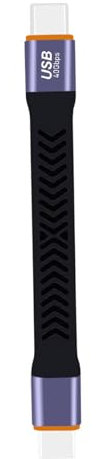 Qsvbeeqj Cable corto USB C a USB C, conexión de 100 W, carga rápida, velocidad de transferencia de 40 Gbps, cable suave FPC, 10 cm