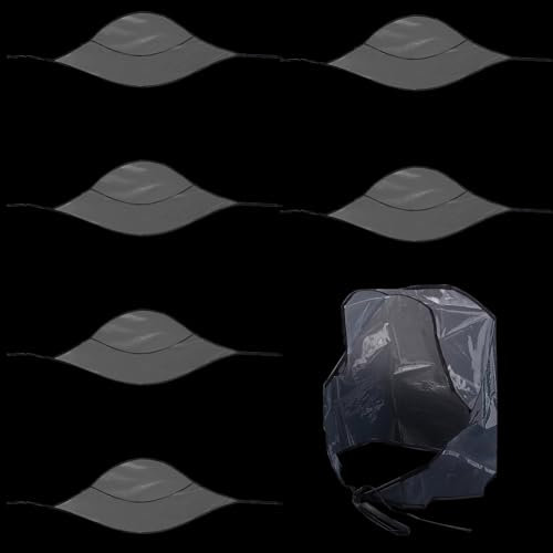 CRASPIRE 6 PZ Cuffia Antipioggia con Visiera Cappelli Antipioggia in Plastica Trasparente Impermeabili da Donna Copricapo Antipioggia Sciarpa Cuffia Antipioggia Proteggi Acconciatura per Unisex Uomo