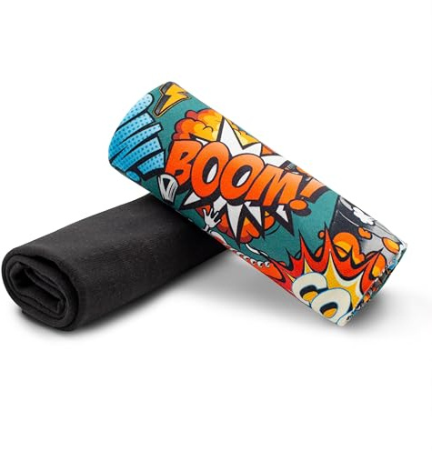 Stoffpaket 0,5m Jersey + 0,5m Bündchenstoff zum Nähen von Kinderkleidung Kinderstoff Jerseystoff (Graffiti Boom + Schwarz Set35)