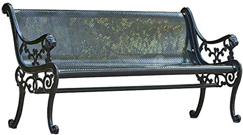 Außenbänke, Parkbank für den Außenbereich, Parkbänke aus Gusseisen aus Metall, Bänke aus Metallgeflecht für Gartenterrassen im Freien, dekorative Gartenmöbelstühle