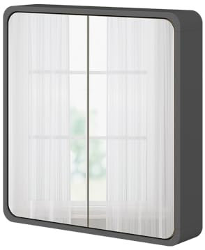 Vicco Badezimmerspiegelschrank Anthrazit/Eiche Arla 60x60x12 cm - Badezimmerspiegelschrank mit Spiegel, Viel Stauraum für Handtücher, Kosmetik & Pflegeprodukte