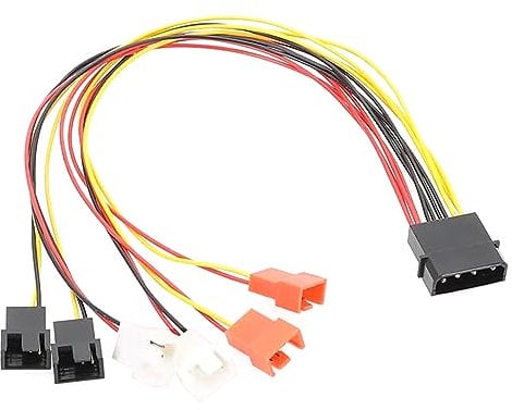 XFUYI Adaptateur de Ventilateur 4 Broches vers 3 Broches/4 Broches Adaptateur de Ventilateur PC 12 V 7 V Câble à Manchon répartiteur 4 Broches pour Ventilateur de boîtier d'ordinateur