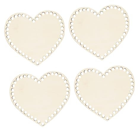 Hemobllo 4Stücke Holzbeutelboden Stickrahmen für DIY Häkelprojekte Vorgebohrte Löcher für Handtaschen und Körbe Hochwertigem Holz für Bastelarbeiten