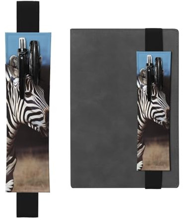 Stifthalter für Notizbuch, verstellbares Gummiband, Stifthalter, Tier-Design, Zebra-Lesezeichen, PU-Leder, Stifteetui, Lesezeichen, Seitenmarkierung für Planer, Tagebücher, Buch
