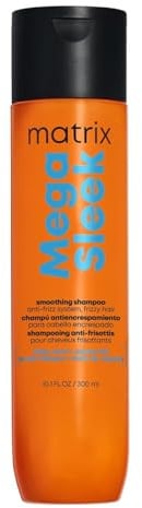 Matrix Mega Sleek Glättendes Shampoo gegen Frizz, professionelle Formel, für alle Haartypen, sulfatfrei, reinigt, glättet und schützt vor Feuchtigkeit, 300 ml