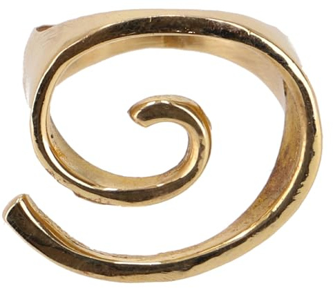 GURU SHOP Messing Modeschmuck Ring, Spirale, Unisex, eleganter Stil | Dynamisches Design, markante Spiralform, glänzendes Messing, vielseitig tragbar, hochwertiger Modeschmuck.