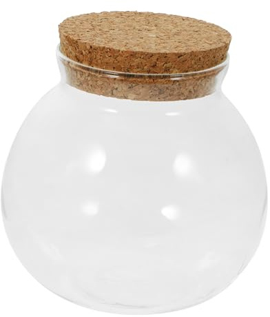 Totority Ökologische Glasflasche als Terrarium für Pflanzen und Blumen Leichtes und Bruchsicheres Glaspflanzgefäß mit Deckel zur Dekorativen Büro und Wohnraumgestaltung