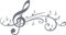 GRAZDesign Wandtattoo Musik Wohnzimmer Jugendzimmer Musikraum | Wandaufkleber Notenschlüßel - 071 grau