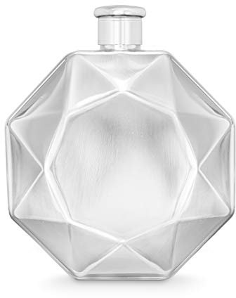 Touche Finale Luxe Diamant Flasque élégant Fini brillant Unisexe Flasque Alcool Format de poche Bouchon à vis175 ml
