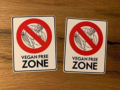 #510 / 2X Anti VEGAN Aufkleber je ca. 9x7cm Grill Gas BBQ Beef Männer Fleisch Smoker Outdoor Küche