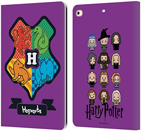 Head Case Designs Officially Licensed Harry Potter Hogwarts Crest Deathly Hallows I Leather Wallet Case Compatible With Apple iPad 9.7 2017 / iPad 9.7 2018