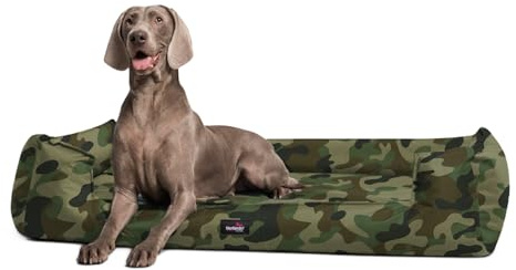 tierlando® Orthopädisches Hundebett Goofy für große Hunde XL bis XXXL mit waschbarerem Polyester-Bezug, ideal bei Gelenkproblemen Größe: 130x100cm | Farbe: D02 Camouflage