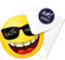 12 Smiley Einladungskarten Kindergeburtstag |das Original mit Ø 15cm und 400g/m² stabilen Papier | runde Einladung für Jungs und Mädchen (12 Einladungen mit Umschlag)