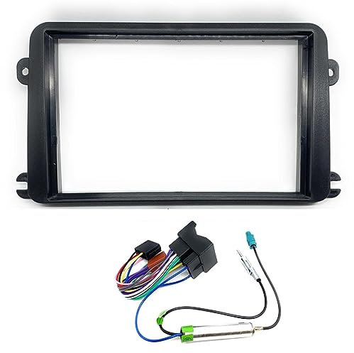 Kit Montaje Autoradio, Marco 2 DIN Radio para Coche, Adaptador Compatible con VW Volkswagen, Seat, Skoda