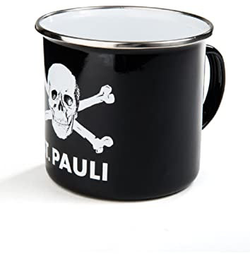 FC St. Pauli Totenkopf Emaille Tasse (one size, schwarz)