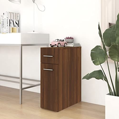 Susany Apothekerschrank Medizinschränke Ausziehschrank Aufbewahrung Allzweckschrank Mehrzweckschrank Braun Eichen-Optik 20x45,5x60 cm Holzwerkstoff