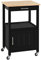 Yaheetech Chariot de Cuisine en Bois Desserte Roulante à 1 Tiroir et 1 Armoire Meuble de Rangement Cuisine avec 3 Crochets Verrouillage Magnétique 55 cm L × 45 cm l × 89 cm H Noir