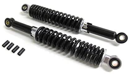 310mm Stoßdämpfer Set in Schwarz, 5-fach Verstellbar passend für Zündapp GTS KS C, Hercules Prima M 2 3 4 5 S, Kreidler Simson Schwalbe KR51, Puch Maxi X30 X50 – Hydraulisch gefedert