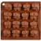 WishesMar Moldes de Chocolates de Silicona Forma de Varios Elefante - 16 Cavidades Antiadherente Reutilizable Molde de Silicone para Caramelo, Dulces, Decoración de Pasteles