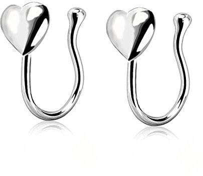 ARHZ 2er-Pack Nasenclip Gefälschte Nasenringe, Edelstahl Fake Piercing Nasenclip, Kein Piercing Nasenring, Nasenohrringe Männer Frauen