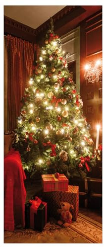Stoffbanner schwer entflammbar Festlicher Weihnachtsbaum 75 x 180 cm Deko Banner Langbahnen