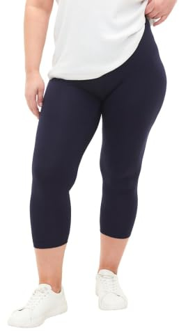Zizzi Capri 3/4-Leggings Damen große Größen, Viskose, Basic | Basic Capri-Leggings in 3/4-Länge aus weicher Viskose für Damen und Frauen: bequem, auch in großen Größen