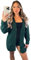 Crazy Fashion Women’s Long Sleeve Grandad Open Front Button Top Chunky Aran Cable Knitted Cardigan Ladies Sweater Winter Jumper Bottle Green 12-14