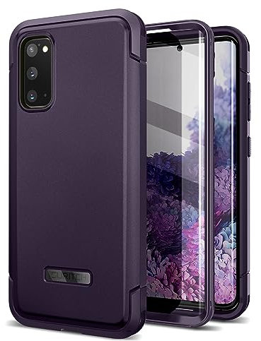 SURITCH Bumper Hülle für Samsung Galaxy S20, 360 Grad Schutzhülle mit Eingebautem Displayschutz Militärqualität Handyhülle mit doppeltem Frontrahmen für Samsung Galaxy S20 6.2''(dunkelviolett)