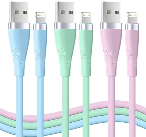 iPhone Charger 3Pack 10FT [Apple MFi Certified] iPhone Charger Cord USB to Lightning Cable 10FT Fast Charging Cord Compatible with iPhone 14 13 12 11 Pro Max XR XS X 8 7 6 Plus SE iPad(Multi-Color)
