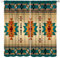 YCness Aztekische Vorhänge, südwestliche indigene Stammes, amerikanisches Ethno-Muster, Western-Boho, geometrische Fensterbehandlungen für Wohnzimmer, Schlafzimmer, Küche, Beige, Blaugrün, 2 Paneele,
