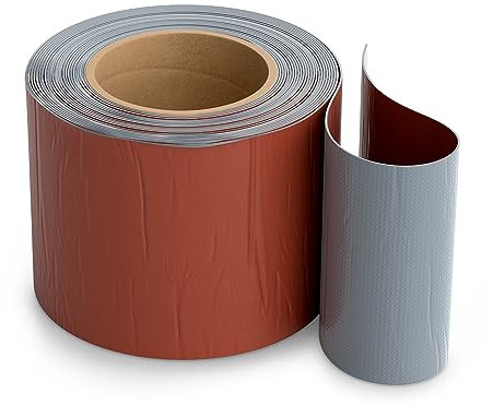 Isolbau Butyl Reparaturband - Ziegelrot, 100 mm x 10 m - Abdichtungsband für Dach, Loch, Rohr, Wohnmobile - Wasserdichter Schutz gegen Korrosion Witterung & UV-Bestrahlung - Selbstklebende Klebeband