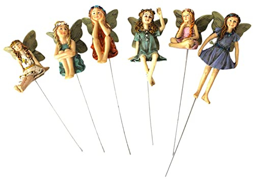 yybng Miniatur Feenfiguren, 6 Stück Fairy Garden Miniatur Feen Figuren Elfen, Harz Fee Statue, Wichtel Figuren Miniatur Garten Feen, Garten Outdoor Ornamente