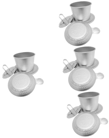 ABOOFAN Vietnamesische Geschirr Kaffeefilter Alu 4 Sets Kaffeeliebhaber Zum Übergießen Von Kaffeemaschine Vietnamesischer Kaffeefilter Kaffeezubehör Für Kaffeeliebhaber Vietnamesischer Kaffeetropfer