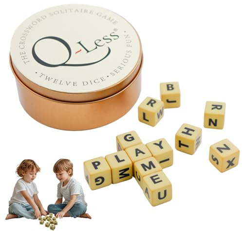 Hpbaggy Das Kreuzworträtsel-Solitär-Spiel, Würfelspiel Set mit 12 Buchstaben Würfel, Dice Game Letters Set for Camping, für Kindererziehung, Kinderspielzeug, Bastelarbeiten