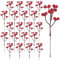 YiYa 24 Stück Weihnachten Holly Beeren Künstliche Rote Beeren Weihnachtsbeeren Rote Beeren Stiele für Weihnachten Christbaumschmuck Kranz Hochzeit, Handwerk