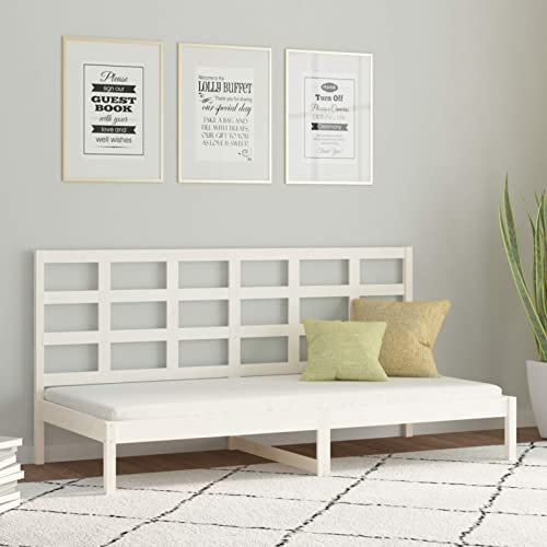 Somanki Tagesbett Weiß 90x200 cm Massivholz Kiefer, Schlafsofa, Daybed, Bettsofa, Sofa Bed, Sofabett, Schlafcouch, Jugendbett, Bettgestell, Bettcouch - 3108203