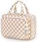 Narwey Kulturbeutel Damen Kulturtasche zum Aufhängen Waschtasche Kosmetiktasche Groß Waschbeutel Kosmetik-Organizer für Damen Mädchen(Leichtes Schachbrett(Groß))