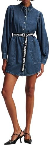 Karl Lagerfeld Jeans Damen Puff Sleeve Denim Dress