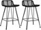 XGWKCNV Stühle, Tisch und Barhocker, Barstühle, 2 Stück, schwarzes Rattan