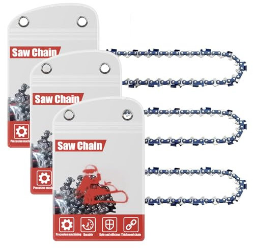FuGuiB 10 Pollici Catena Motosega,3/8LP 1,1 mm 40 maglie 25 cm Catene Per Motosega In Confezione Da 3,Catena Di Ricambio Per Minisega, Compatibile con Makita DUC254Z, Parkside PKSA 20-Li B2