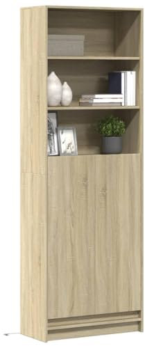Modernes LED Highboard Sonoma Eiche Finish 69x32,5x200cm Stilvolle Holzmöbel für Haus und Garten