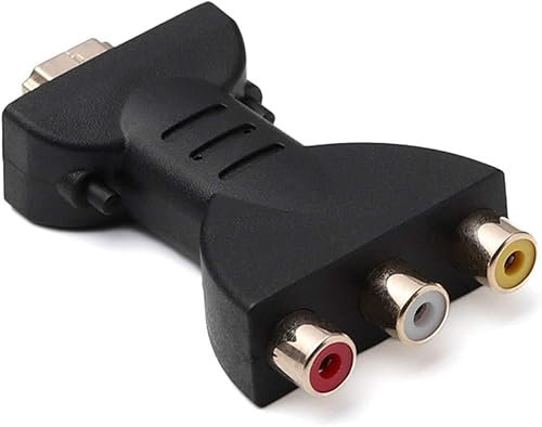 WLngtv Adaptador HDMI a RCA negro, convertidor HDMI macho a 3 RCA hembra, adaptador HDMI a AV, adaptador de audio y vídeo para TV, HDTV, DVD, accesorios de audio para el hogar