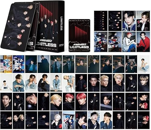 KWIBYBGS 55 X Ateez Fotokarten Grenzenlos Neues Album Karten Mini Merch Fotokarten Plomo Karten Für Fans