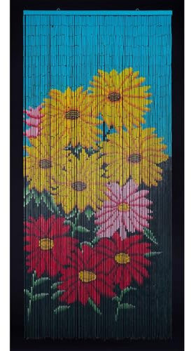 Conacord Decona Türvorhang Flowers Raumteiler Bambusvorhang Fliegenvorhang Vorhang Bambus Dekovorhang Urlaub